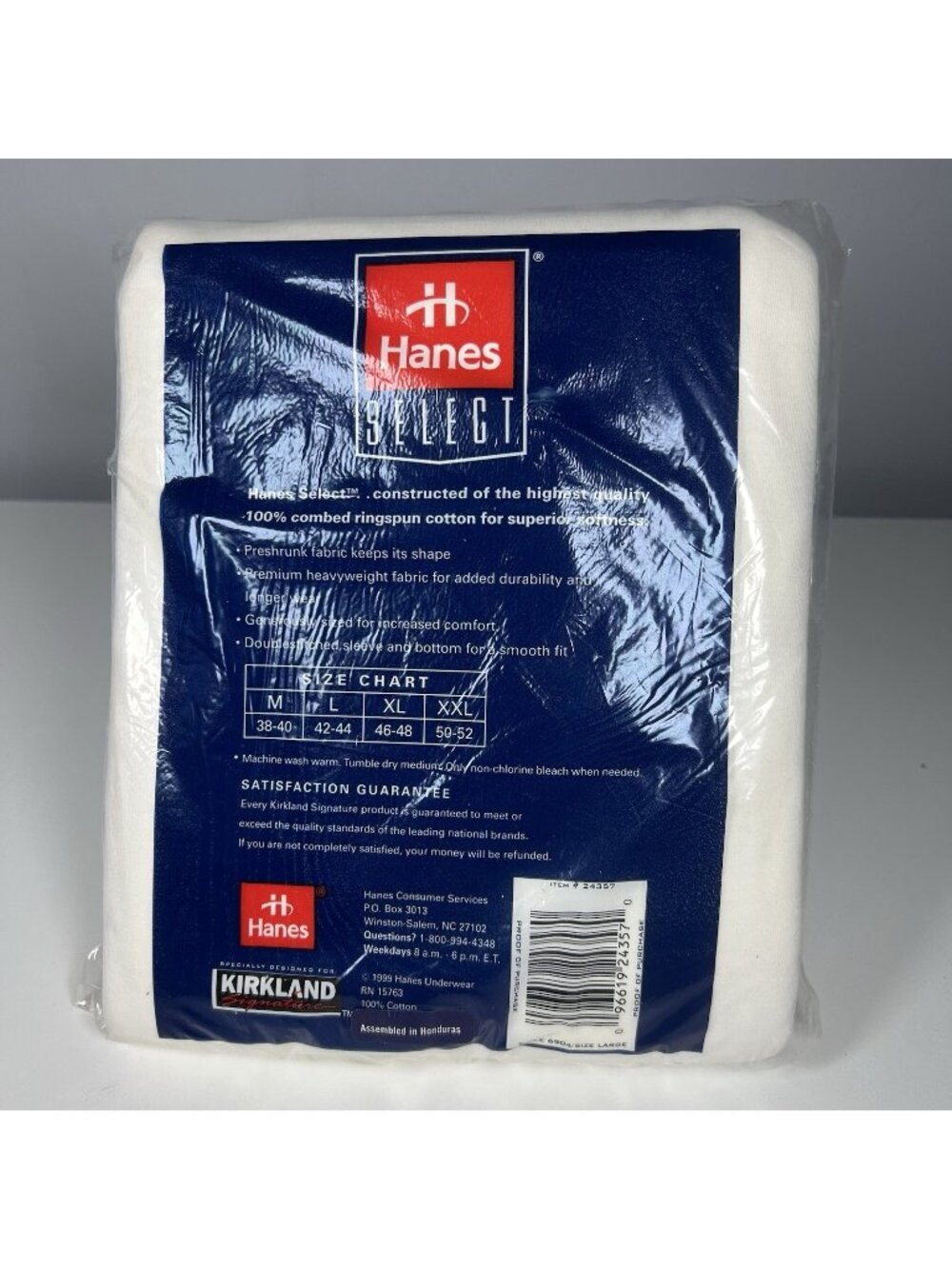 Vintage 1999 Hanes Select Kirkland T Shirts Large 42-44 6 Pack NOS